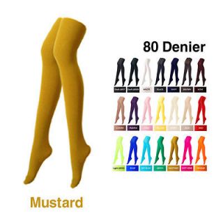 Mustard Color] Opaque Womens Pantyhose Stockings Tights Leggings 
