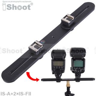  Holder/Flash Bracket+2*Hot Shoe Mount Adapter for Nikon Speedlight