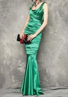 NWT $8900 DOLCE & GABBANA SPECIAL PIECE Satin Ruched Gown Dress IT 44 