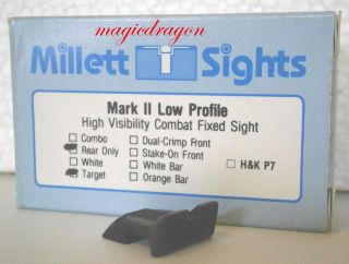 Millett MkII Low Profile Target Hi Vis Combat Fixed Sight .
