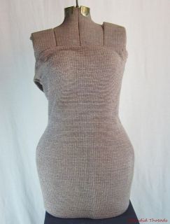 Vintage Cloth Covered Adjustable Dress Form with Hook