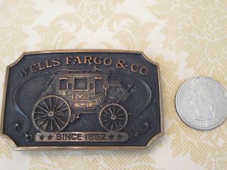 1973 Vintage WELLS FARGO & CO Stagecoach 1852 Brass BELT BUCKLE