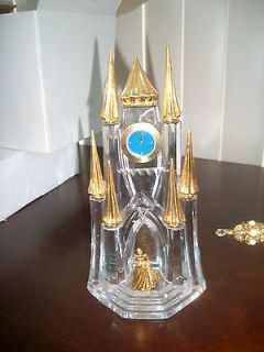Franklin Mint Disney Cinderella Clock Castle Crystal Retired RARE HTF