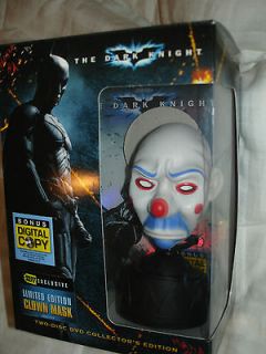 The Dark Knight 2 Disc NEW DVD Collectors Edition w/ Joker Clown Mask 