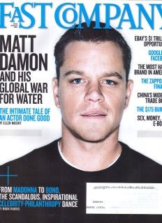 Fast Company Magazine Matt Damon Global War For Water s Trillion 