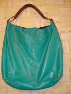 Lucky Brand Turquoise Leather Hobo Slouchy Handbag