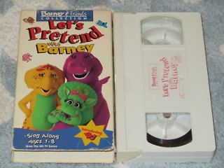LETS PRETEND WITH BARNEY~THE DINOSAUR VHS BJ CHILDRENS KIDS 