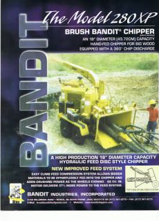 Bandit 280XP Brush Chipper Construction brochure 1999