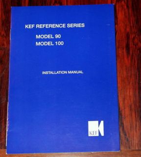 KEF Reference Series 90 100 Speaker Owners Manual *Orig
