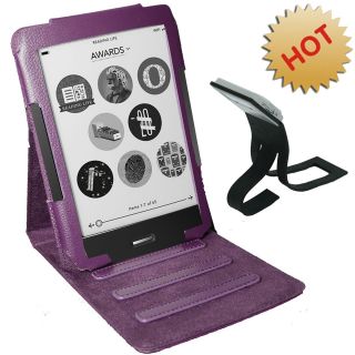 KOBO TOUCH PURPLE COVER CASE STAND+ WITH READING LIGHT LIGHTED 