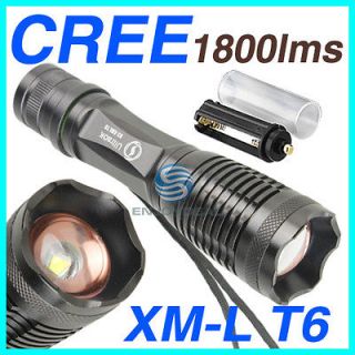 Newly listed 1800 Lumens CREE XM L T6 LED Adjustable Focus Flashlight 
