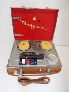 Vintage Mayfair Miniature Reel To Reel Tape Recorder FT 305 w 