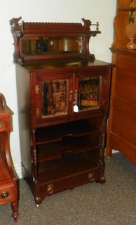 Cherry Griffin Carved Music Stand Cabinet