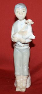 Vintage Spanish Casades Porcelain Figurine Boy With Goat Kid