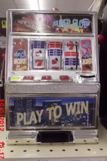 Las Vegas Slot Machine Piggy Bank   (NOT A GAMING DEVICE) One Arm 