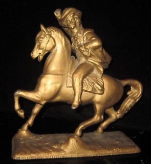 Antique Spelter French figurine Sculpture man & horse vintage old 