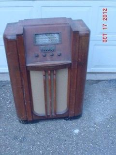   106a7 vintage antique wood tube VACUUM Console Radio NICE CONDIT