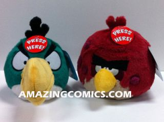 Angry Birds 5 Green Toucan & Big Brother Red Bird Plush Set of 2