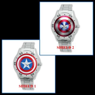 NEW CAPTAIN AMERICA SHIED ANALOGUE SPORT METAL WATCH
