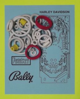 1991 Bally / Midway Harley Davidson pinball rubber rings kit