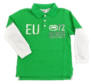 Ecko Unltd Boys L/S Celtic Green & White Polo Size 4 5 6 7 $38