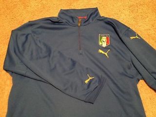 Authentic PUMA Italy Soccer National Team 1/4 Zip Team Issue Dri Fit 