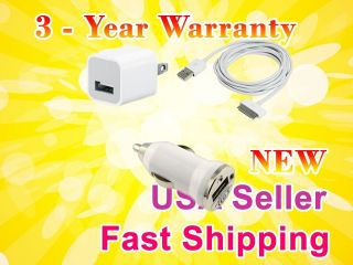 USB AC Home Wall + Data Cable + Car Charger for iPod Touch iPhone 3G 