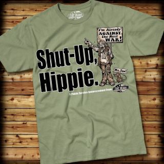 62 Design Shirt tee Shut Up Hippie Military Patriot NEW L XL