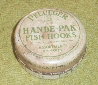 Vintage Pflueger Hande Pak Fish Hooks Tin No 4005