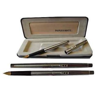PAPERMATE CHROME FOUNTAIN PEN NEW IN BOX MEDIUM PT MADE IN GERMANY 