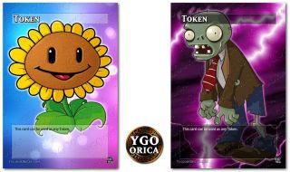 2x Plants Vs Zombies Tokens (1 of ea) ♔ YuGiOh Non Holo Custom 