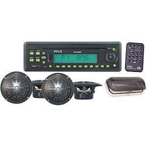 Pyle PLCD7MRKT Marine 4 Speaker Stereo Receiver Package