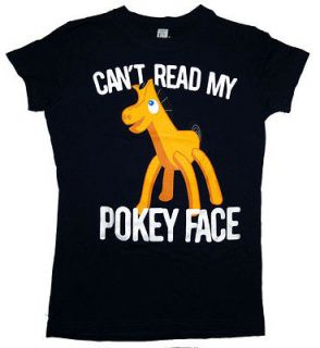 Gumby Cant Read My Pokey Face Funny Cartoon Soft Juniors Babydoll T 