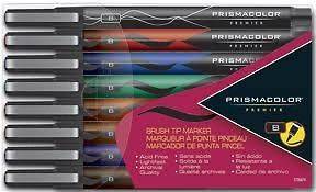 Prismacolor Brush Tip Marker   Set of 8 Colours