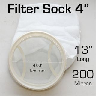   Filter Sock S 4 x 13 Sump Felt 200 Micron Ring Aquarium Reef Wet Dry
