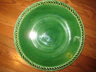 Pottery Barn LARGE Green Serving Decorative Bread Bowl Made In Italy 