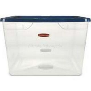 NIB 4/PACK RUBBERMAID 3Q3400CBLUE 70QT ZIRCONIA CLEAR BLUE LID STORAGE 