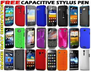   HYBRID HARD BACK CASE COVER FOR FITS VARIOUS MOBILE PHONES & STYLUS