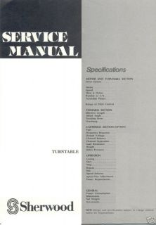 SHERWOOD SERVICE MANUALS TURNTABLE PD Series free US sh