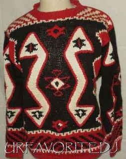 VINTAGE Susann d Native American Hand Knit Sweater sz L