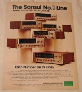 Sansui Stereo Receiver PRINT AD 221 331 551 661 771 8