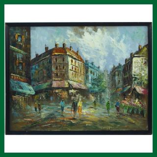   Parisian French Paris Impressionist Street Scene Acrylic Oil Painting