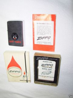 Unfired1961/62 Egypt Temple Tampa Fla Zippo Box & Paper