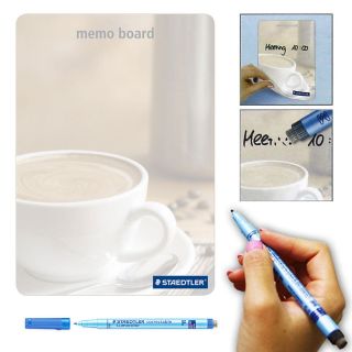 New STAEDTLER Lumocolor Dry Erase Memo Board & Marker Set A5 Size (210 