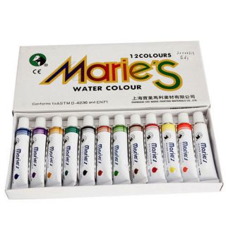 New Maries 12 Tubes of 12ml Artist Watercolor Paint Pigment Painting 