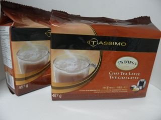 TASSIMO T DISCS Twinings CHAI TEA LATTE   32 discs  16 Chai tea and 16 