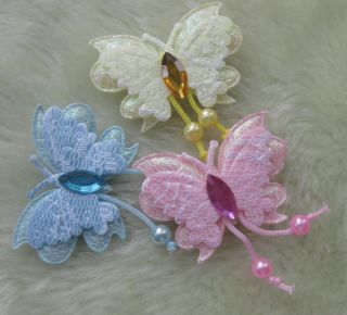   Padded Butterfly Appliques DIY Craft Kids Doll Lots U Pick A829M