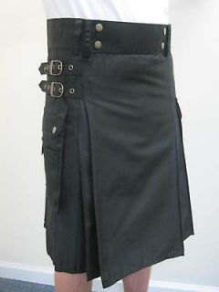 NEW BLACK UTILITY CARGO MODERN Kilt Waist Sizes 30   5