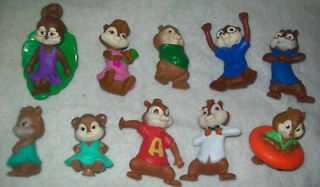 McDonalds Happy Meal Alvin And The Chipmunks 10 figure toy lot 