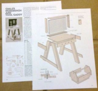 VINTAGE 1983 PLANS~BUILD CHILD WORKBENCH & TOOL CADDY